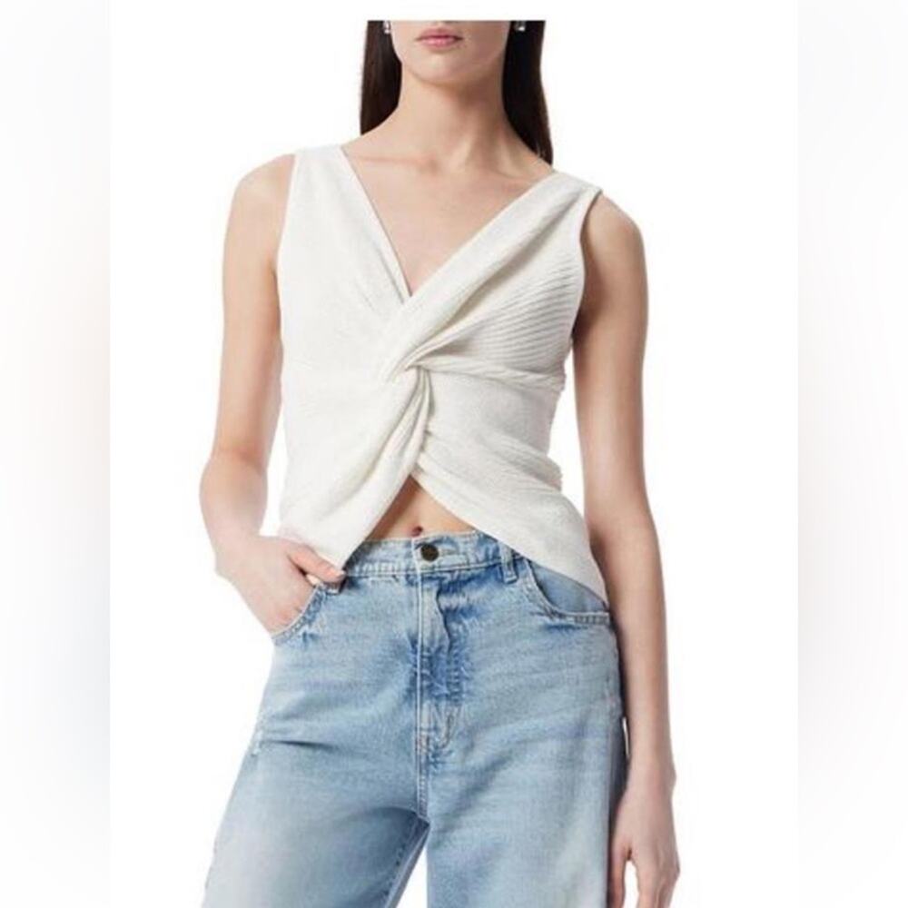 Robert Rodriguez  White Twist-Front knit  Top